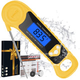 AMMZO Meat Thermometer Digital, Instant Read Food Thermometer - Waterproof w/Backlight for Cooking, Candy, Deep Fry, BBQ, Grill (Yellow)