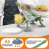 French Fry Cutter Commercial Grade, Heavy Duty Potato Slicer, French Fries Cutter for Sweet Potato, Carrot, Yam, Cucumbers with 3/8" 1/2" 1/4" and 8 wedge Stainless Steel Blade, Green