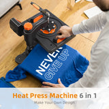 Heat Press Machine 12 x 15 inch 6 in 1 Heat Transfer Machine 360-Degree Swing Away Multifunction Sublimation Combo Heat Press Towallmark