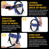 Fitness Neck Head Harness Trainer, Adjustable Chin Strap and Head Harness Strength with Nylon Tether, Neoprene Neck Workout Exerciser for Weight Lifting, Home and Gym Use, Blue