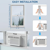 ZAFRO 5000BTU Window Air Conditioners Cool Up to 150 Sq Ft,Quiet Operation Window AC Unit with 2 Cool&Fan Functions,Easy to Use Mechanical Control,Washable Filter,Easy Install Kit,for Small Room,White