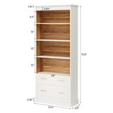 5-Shelf Bookcase with File Cabinet Drawer, 72" Tall Bookshelf