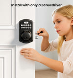 Veise KS02A Fingerprint Door Lock, Keypad Deadbolt, Satin Nickel