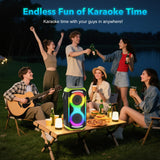 TYOTY Bluetooth Speaker 160W Loud Wireless Outdoor Portable Big Powerful Deep Bass Sound TWS Large Home Party Speakers with Subwoofer LED Lights