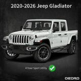 OEDRO 3 Raised Running Boards Compatible for 20-26 Jeep Gladiator JT 4 Door