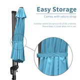 PURPLE LEAF Patio Umbrella 9' x 11.5' All-Day Shade Control Turquoise