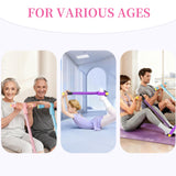 Pedal Resistance Bands with Handles, Upgrade 6-Tubes Manual Tension Training Pedal, Natural Rubber Foot Pedal Resistance Bands (Pink)
