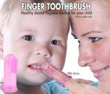 Brilliant Baby Finger Toothbrush - Silicone Teether Brush and Gum Massager for Babies and Toddlers, 3 Months Old and Up, Gum and Tooth Cleaning Essentials for Baby/Toddler, Pink/Clear, 2 Brush Set