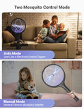YISSVIC Electric Fly Swatter 4000V Bug Zapper Racket Dual Modes Mosquito Killer with Purple Mosquito Light Rechargeable for Indoor Home Office Backyard Patio Camping (Black-1 Pack)