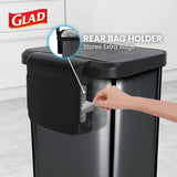 oft Close Lid, Foot Pedal & Waste Bag Holder – Large Indoor Metal Garbage Bin for Kitchen, Home & Office Use