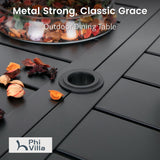 PHI VILLA 7 Piece, Outdoor Dining Set, 60"x38" Table, 1.57" Umbrella Hole