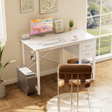 Sweetcrispy 47 Inch Computer Desk with Drawers, Home Office Gaming Desk with X-Shaped