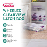 Sterilite 8-Pack 60 Quart ClearView Latch Box, Wheeled Underbed Organizer Bins with Latching Lids - Clear Plastic Organization Containers for Closet, Bedroom, Shelving Units and Everyday Home Storage