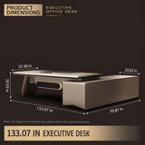 X-Comfot Executive Desk with Bridge-Style Leg for Office (133.07IN)
