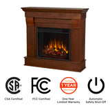 Real Flame Chateau 41” Electric Fireplace with Mantel for Living Room or Bedroom, Replaceable Fireplace Insert Heater, Realistic Log and Flame Effect, Remote Control, Timer