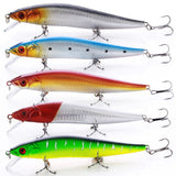 Sougayilang 10PCS Fishing Lures Hard Bait Minnow Crankbait with Treble Hook Life-Like Swimbait Fishing Bait Deep Diver Lure Sinking Lure for Bass Trout Walleye Redfish Speckled Trout
