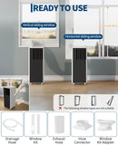 Garvee 8000 BTU Portable Air Conditioner, Complete Window Kit & Remote Included - Easy Setup, Cools 350 Sq. Ft Rooms, 24-Hr Timer, Sleep Mode, Quiet Operation, Black