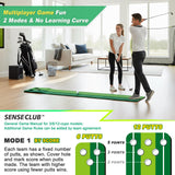 SENSECLUB Golf Putting Game Set, Indoor Foldable Putting Green Mat 12 Holes, Golf Gifts for Men - 1.5x11.5 Ft with Ball-Collect System
