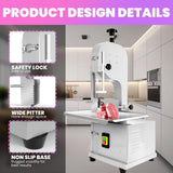 1500W Electric Bone Meat Cutter Machine, Bone Saw for Butchering Home Use and Commercial Use, Cutting Thickness 0.04-7.8'', Stainless Steel Work Table Bone Cutter Machine for Beef Pork Chicken Fish