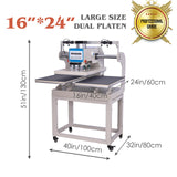 16x24 Dual Atuo Heat Press Machine and Oil Free Air Compressor Set, 5 Gallon 2.1 CFM @ 116PSI Pressure 800W (1.1 HP) 65db Ultra Quiet,for T-Shirt Pressing Machine