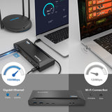 DisplayLink Laptop Docking Station Dual 4K@60Hz(2 HDMI+2DP), 100W PD Charging Compatible with Thunderbolt
