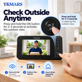 TKMARS Doorbell Camera Wireless No Subscription No WiFi Needed with PIR Motion Detection, Video Doorbell with Monitor Screen, Active Wake-Up Door Bell 170° Wide Angle for Home/Apartment/Seniors