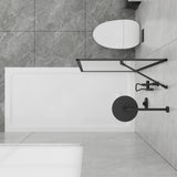 GDGZQD 34" X 75" Shower Door Clear Tempered Glass Framed Shower Screen Walk-in Black Finish, Shower Screen Walk-in Black Finish