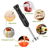 Cordless Hand Blender, UTALENT Variable Speed Immersion Blender Rechargeable, with 500ml Chopper, 600ml container, Egg Whisk, for Smoothies, Baby Food and Soups – Black