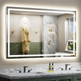Briivue 66x36 Inch LED Bathroom Mirror with Lights, Backlit & Front Lit