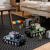 BRRRRT 1/64 RC Battle Tank Set,Remote Control Military Vehicles with Infrared Shoot,RC Tank That Shoots with 330° Rotating Turret and Sound & Lighting for Kids Gift 8+