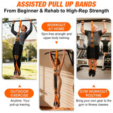 UZTUGG Heavy Duty Pull Up Assistance Bands, Pull Up Assist Band with Dual Foot Rests for Men, Adjustable 4 Resistance Bands for Back Workout, Home Gym Strength Training Equipment for Pull Up Bar