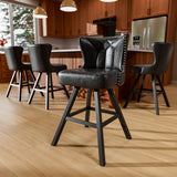 Ollega 26" Black Swivel Counter Height Bar Stools Set of 4, 18.9" Wide Seat