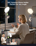 2 Packs Desk Ring Light with Stand for Video Conference