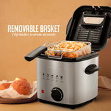 Electric Deep Fryer 1.5 Liter Capacity, Lid with Viewing Window, Removable Frying Basket, Adjustable Temperature OVENTE
