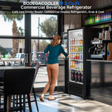 BODEGACOOLER Commercial Beverage Refrigerator and Cooler, 11.5 Cu.Ft Commercial Refrigerators Glass Door Fridge for Bar, drink