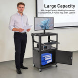 24*18*41.5'' Steel Large Av Cart,Mobile Av Cart,Rolling Presentation Carts