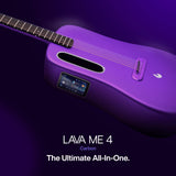 LAVA ME 4 Acoustic Electric Guitars Carbon Fiber Travel Smart Audio Guitar with 3.5 inch TouchScreen