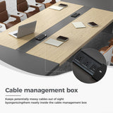 138" Rectangular Conference Table, Seats 12-14, Built-in Power Outlets & USB Charging Ports