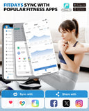 ABLEGRID Smart Body Fat Scale, Rechargeable Digital Bathroom Scale for Body Weight, Gradient Trends and Difference in Change Display, 22 Body Metrics, BMI, Muscle Mass, Heart Rate, Water Weight, 400lb