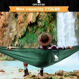 Camping Hammock - Lightweight Double Hammock, Hold Up to 772lbs, Portable Hammocks（Dark Green） covacure