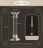 Crystal Candle Holders Set of 2, 10 Inch Tall Candle Sticks Holder Decor for Wedding Dining Table, Clear Glass Candlestick Holder Centerpiece, Heavy Duty K9 Crystal Candelabros para Centros de Mesa
