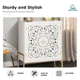MFSTUDIO Accent Storage Cabinet, Hollow Carved Buffet Cabinet