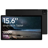 MESWAO 15.6 inch Tablet, Large Screen Android 14 Tablet with 6G+128G (Real)+2TB TF Card Expand, G99 CPU, 1080P FHD Big Screen, 30W Fast Charger, 5+32MP Cameras (2026 Black)