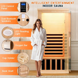 Albott 1 Person Infrared Sauna with 7-Color Light Therapy, Low EMF 1260W