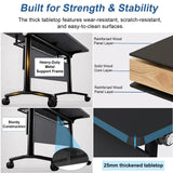 QXYXSM Folding Conference Table, Conference Room Table with Modesty Panel, Flip Top Mobile Training Table, Modular Rolling Meeting Tables for Training Room, Seminar(6, Deep Iron Gray, 47.2in