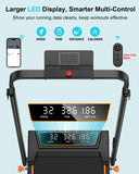 Rayspace Walking Pad with 12% Incline/Adjustable Height, Upgraded 3.5HP Walking Pad with Handle Bar, 4 in 1 Foldable Under Desk Treadmill, Electric Portable Treadmills for Home 350LBS, LED Display