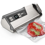 Mesliese Vacuum Sealer Machine, Powerful 95kPa 140W One Hand Operation Food Sealer, Double Seal Strip with Build-in Cutter & Countdown Display