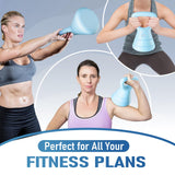 EAST MOUNT 15LB Adjustable Kettlebell Set – 3-in-1 (5/9/15 LB), Compact Adjustable Weights, Wide Triangle Handle and Wrist-Friendly Design, Blue