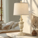 SAIWEYA 27.5" Vintage Farmhouse Table Lamps Set of 2 Bedside Lamp, 3 Way Dimmable Bedroom Lamps with 2 USB Ports +AC Outlet Nightstand Lamp Rustic Lamp