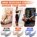 UZTUGG Upgrade Pedal Resistance Band with Handles, Exercise Band for Women, Sit Up Equipment for Full Body Training, Core, ABS, Legs, Glutes, Arms, Pilates
